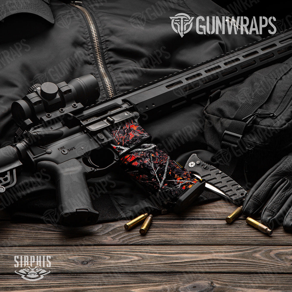 AR 15 Mag & Mag Well Sirphis Wildfire Camo Gun Skin Vinyl Wrap
