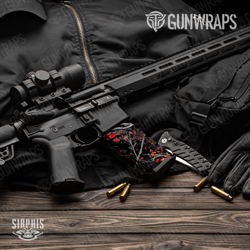 AR 15 Mag Sirphis Wildfire Camo Gun Skin Vinyl Wrap