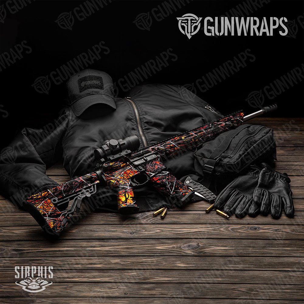 AR 15 Sirphis Wildfire Camo Gun Skin Vinyl Wrap