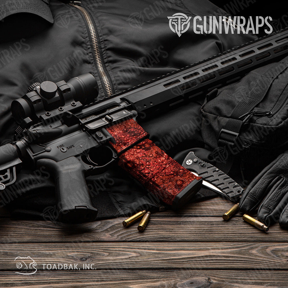 AR 15 Mag & Mag Well Toadaflage Red Camo Gun Skin Vinyl Wrap