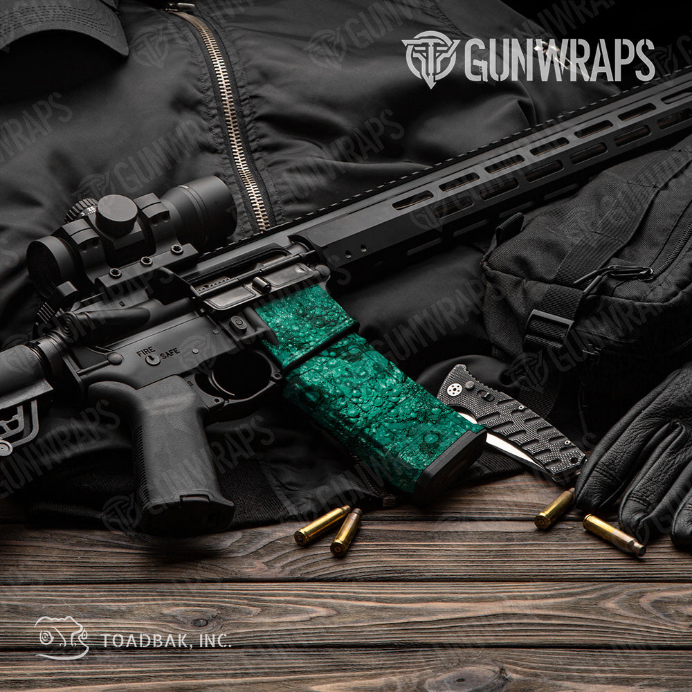 AR 15 Mag & Mag Well Toadaflage Teal Camo Gun Skin Vinyl Wrap