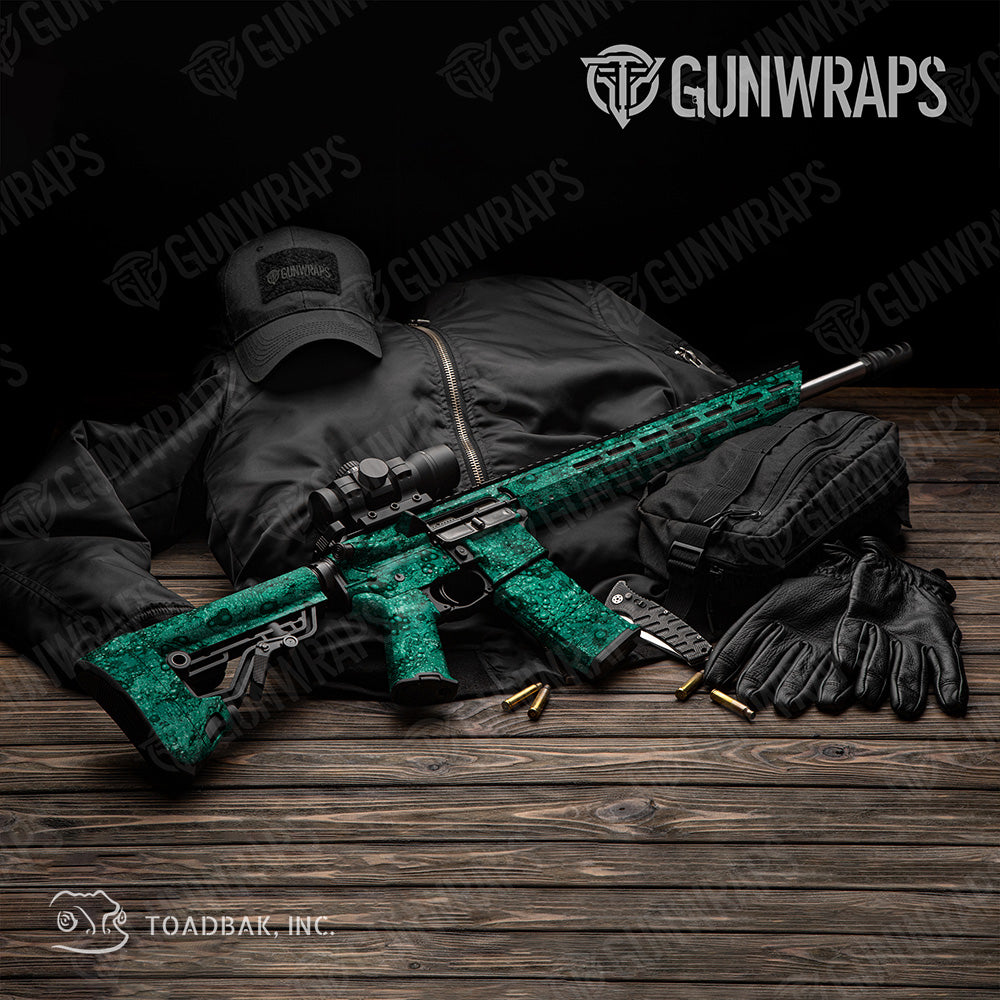 AR 15 Toadaflage Teal Camo Gun Skin Vinyl Wrap