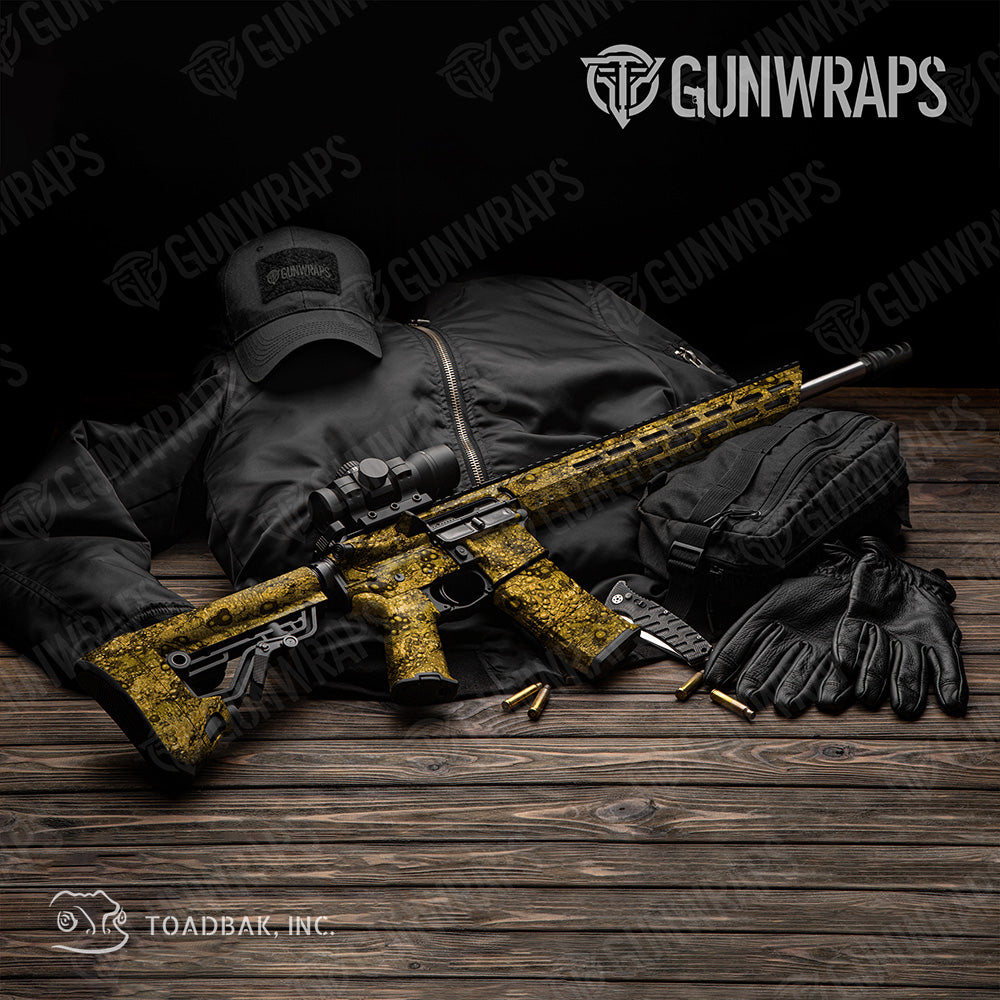 AR 15 Toadaflage Yellow Camo Gun Skin Vinyl Wrap