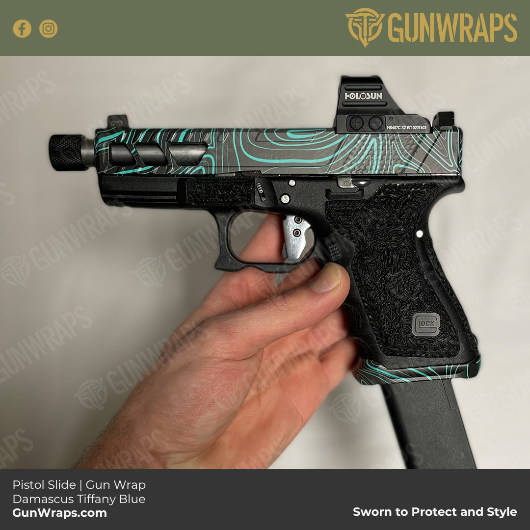 damascus pistol slide wrap