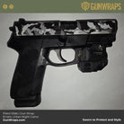 pistol slide in black camo