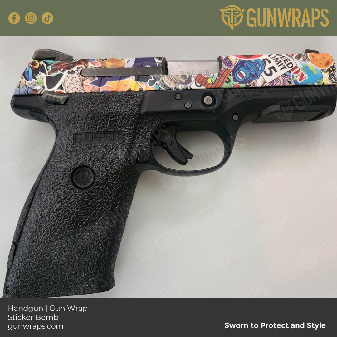 sticker bomb pistol slide wrap