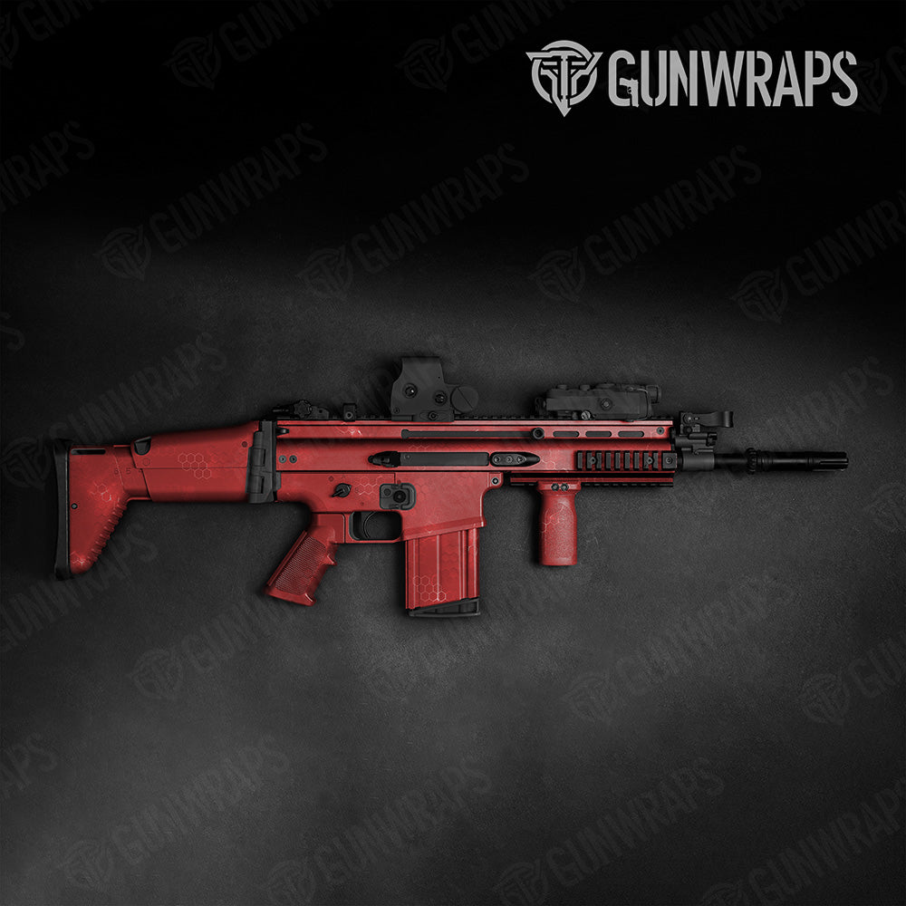 Tactical Hex Electric Red Gun Skin Vinyl Wrap