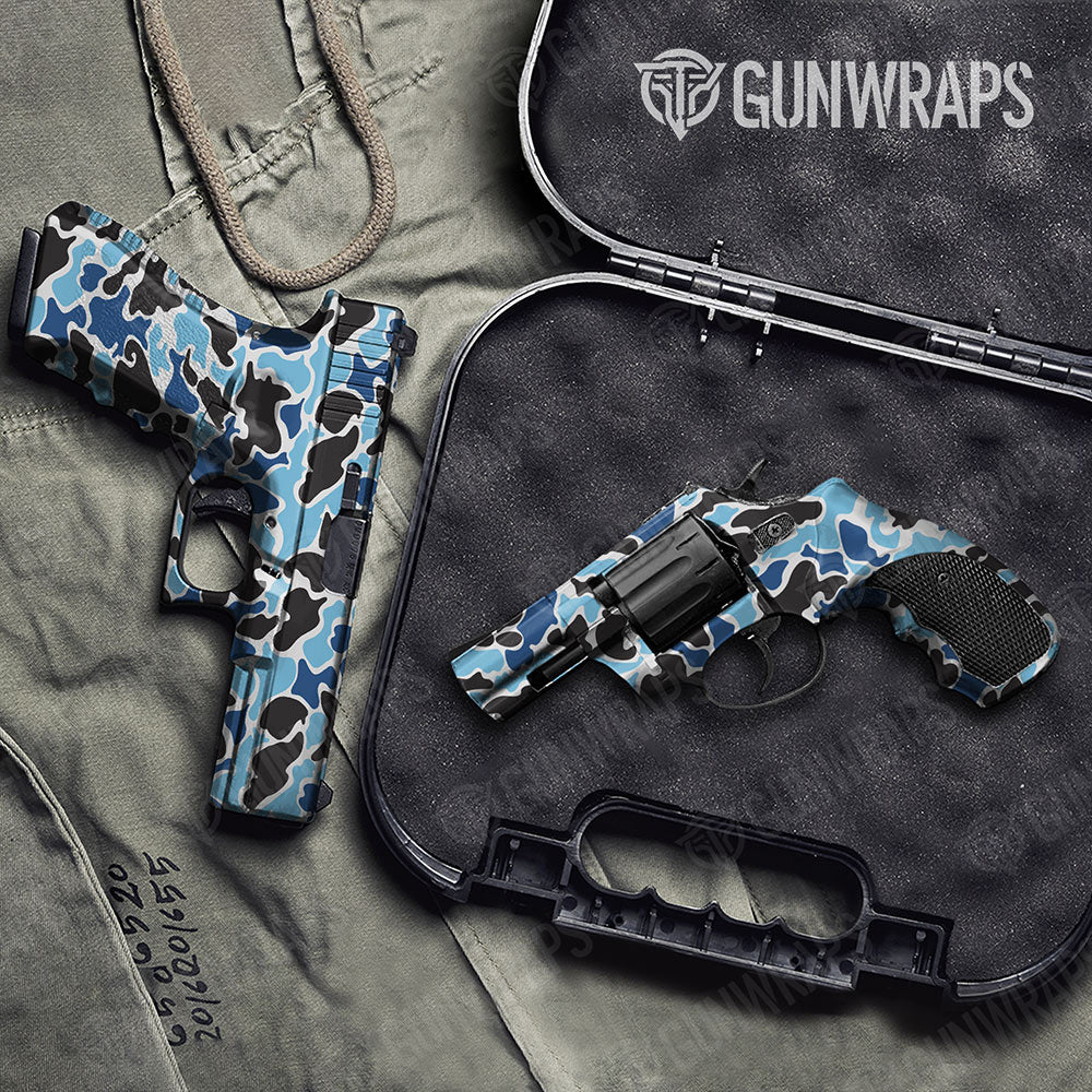 Old School Duck Baby Blue Gun Skin Vinyl Wrap