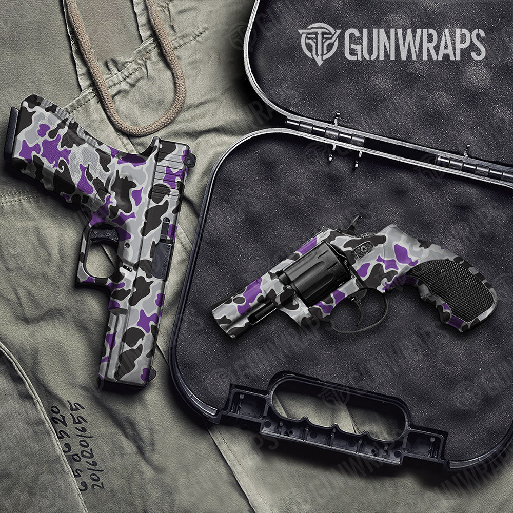 Old School Duck Purple Tiger Gun Skin Vinyl Wrap