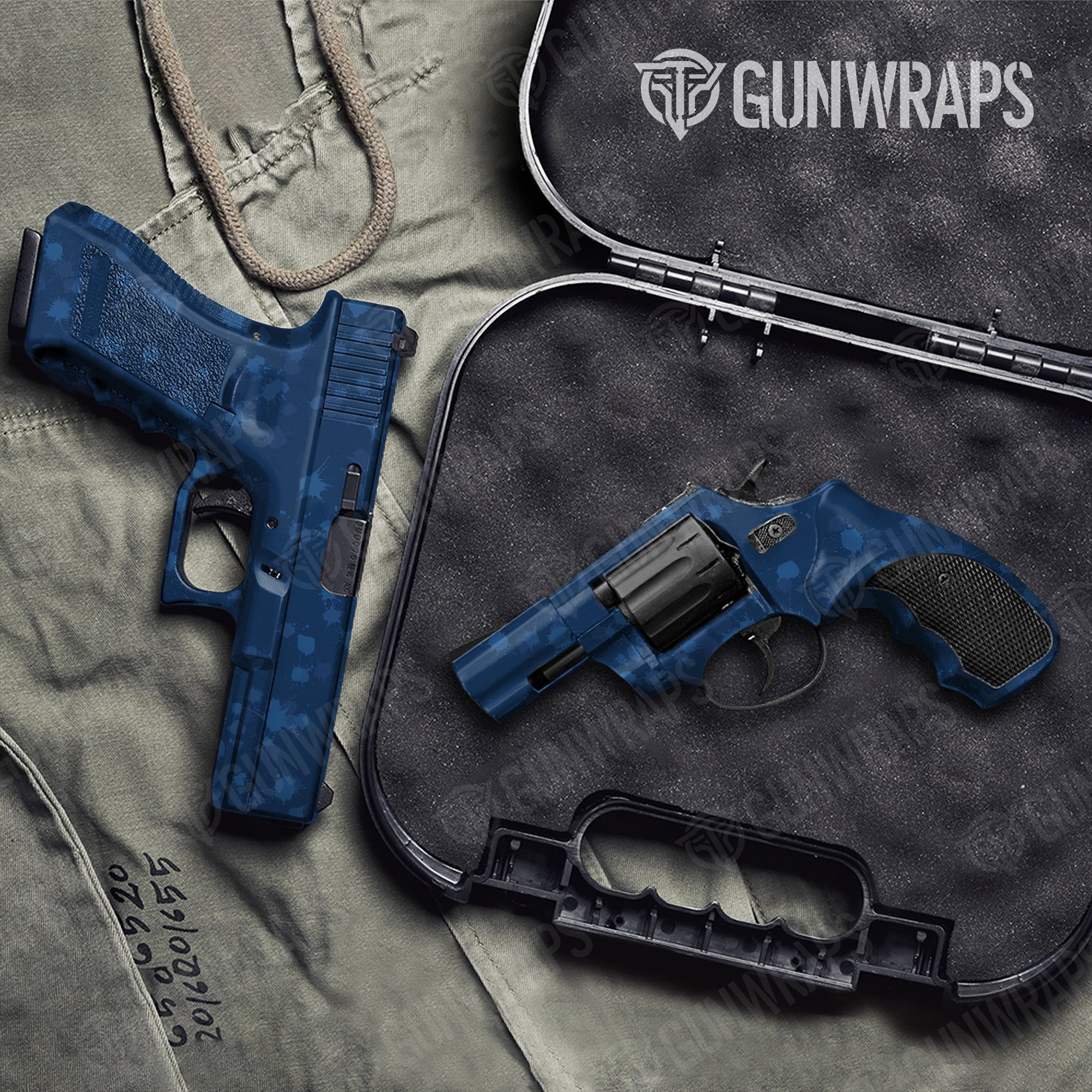 Pistol & Revolver Paintball Elite Blue Gun Skin Vinyl Wrap