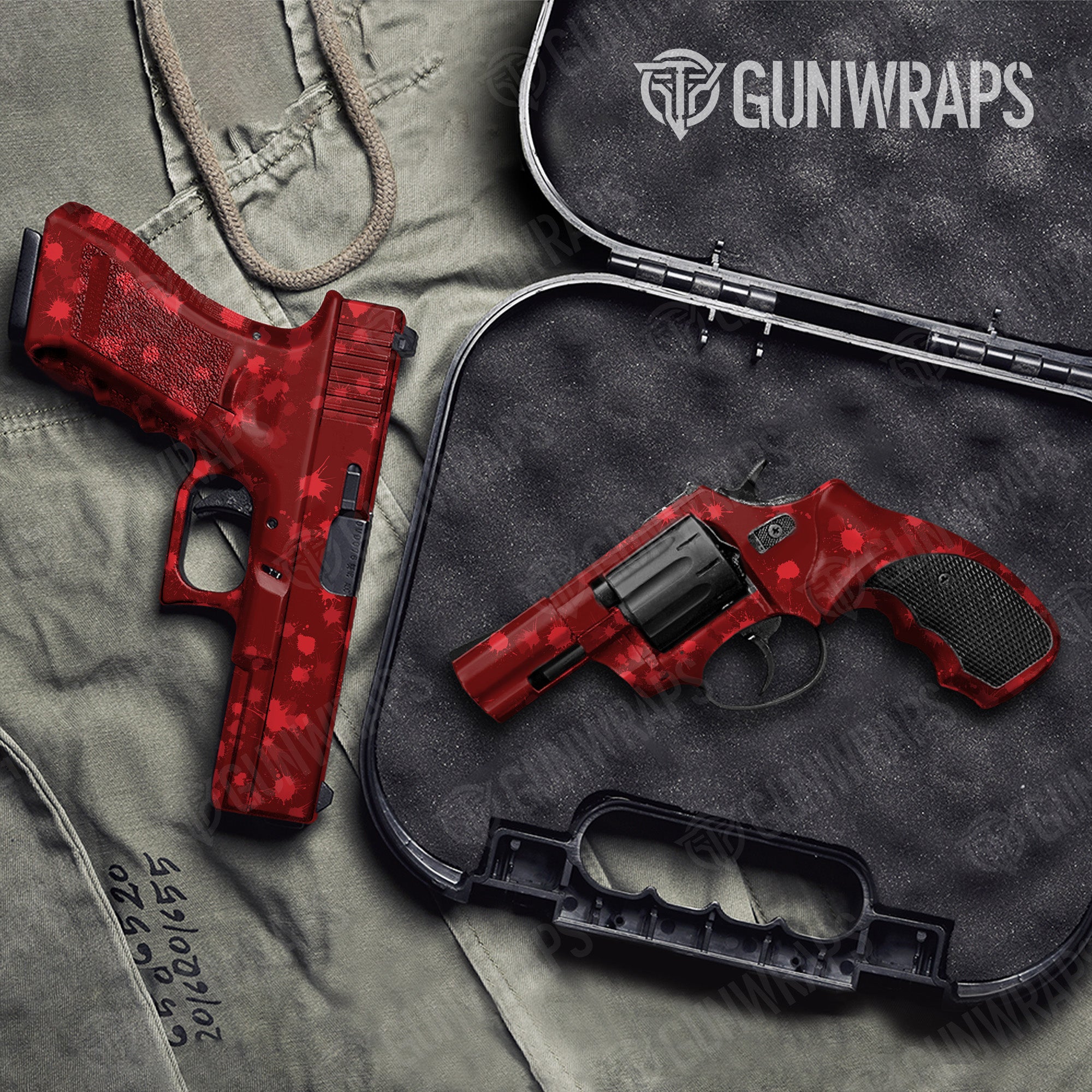 Pistol & Revolver Paintball Elite Red Gun Skin Vinyl Wrap