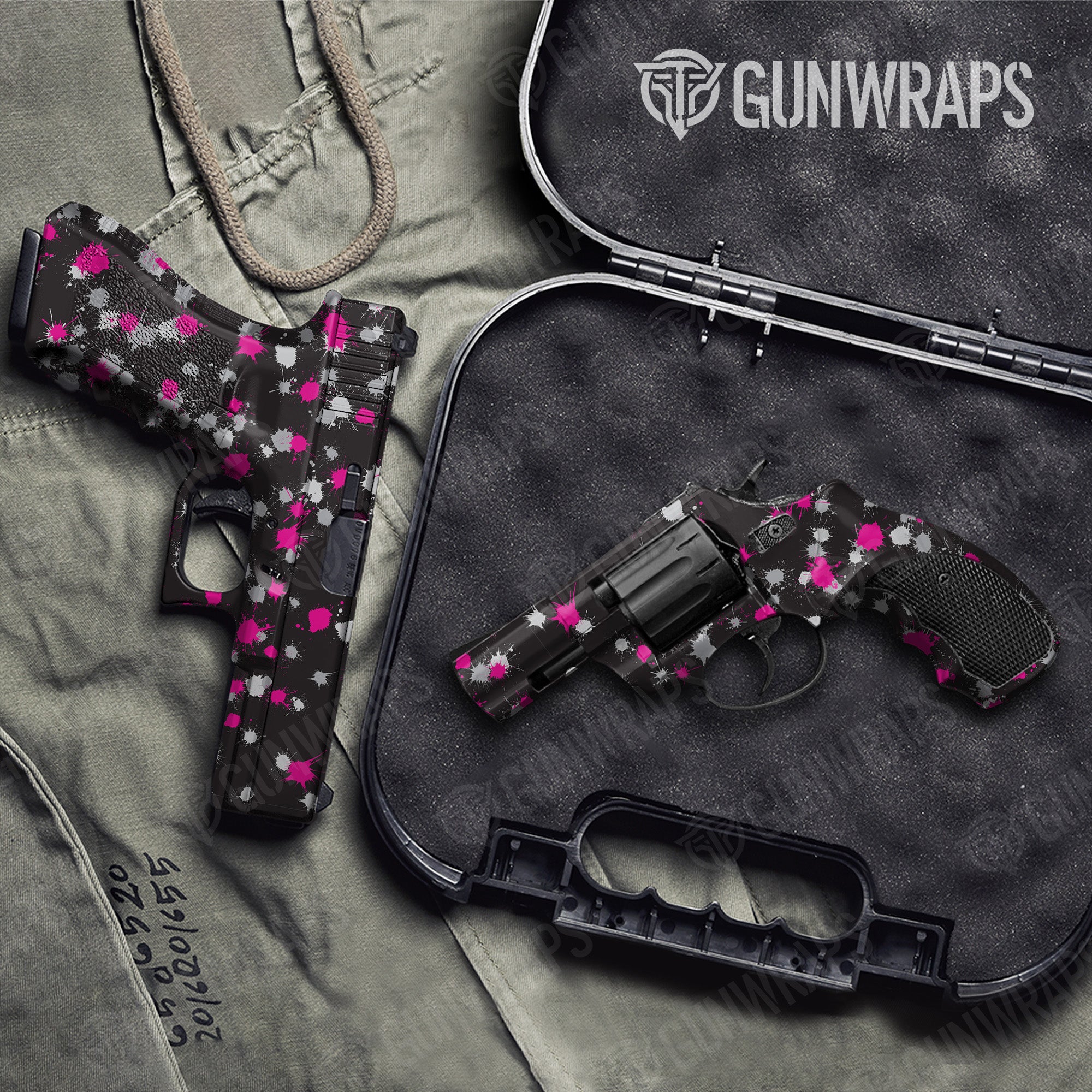 Pistol & Revolver Paintball Magenta Tiger Gun Skin Vinyl Wrap