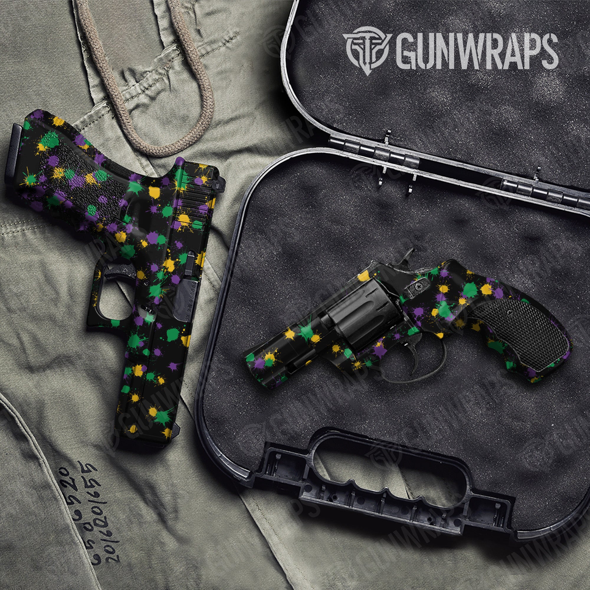 Pistol & Revolver Paintball Mardi Gras Gun Skin Vinyl Wrap