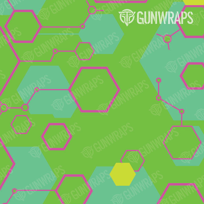 Universal Sheet Hex DNA Magenta Lime Gun Skin Pattern