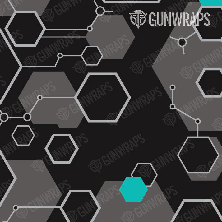 AR 15 Mag & Mag Well Hex DNA Tiffany Blue Gun Skin Pattern