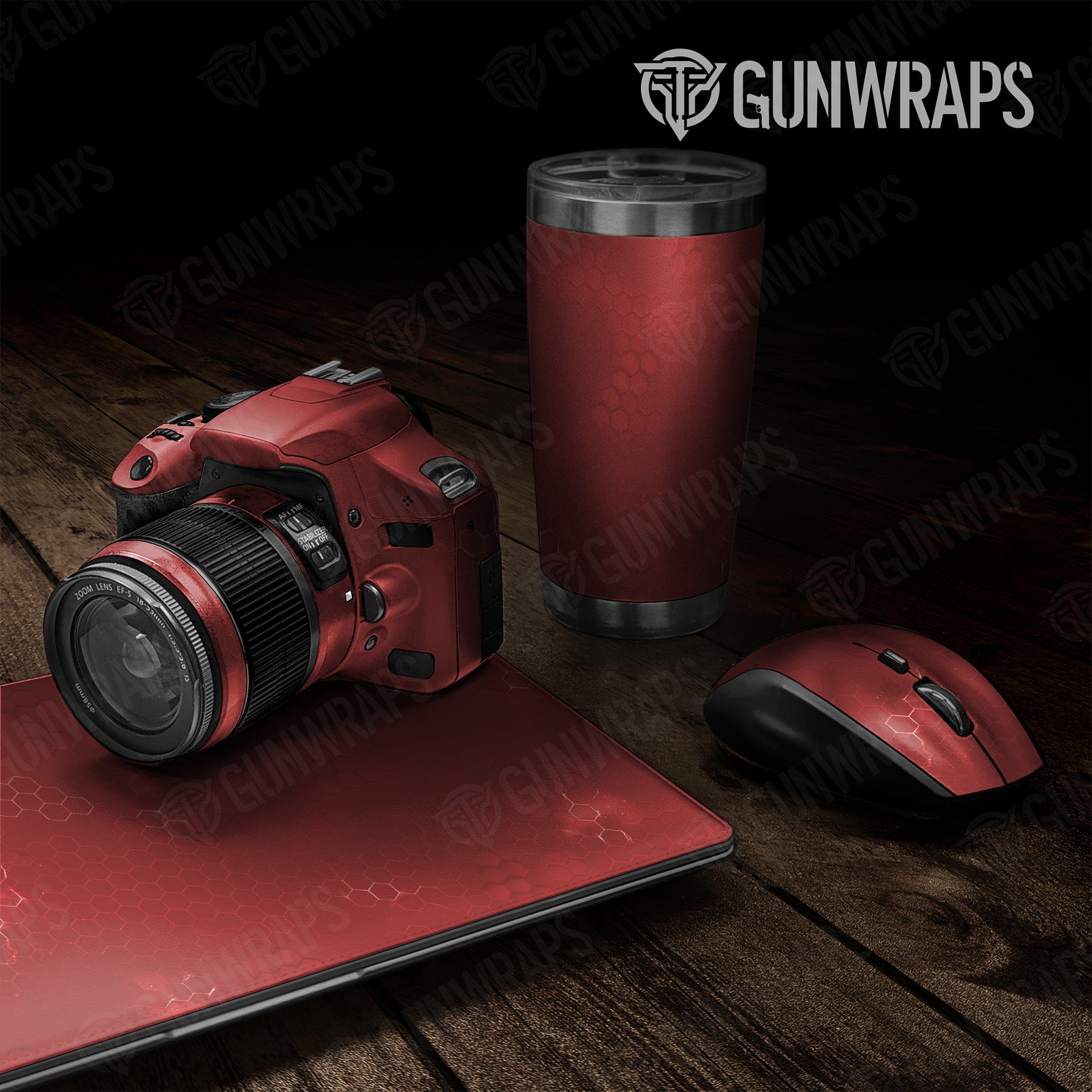 Universal Sheet Hex Electric Red Gun Skin Vinyl Wrap