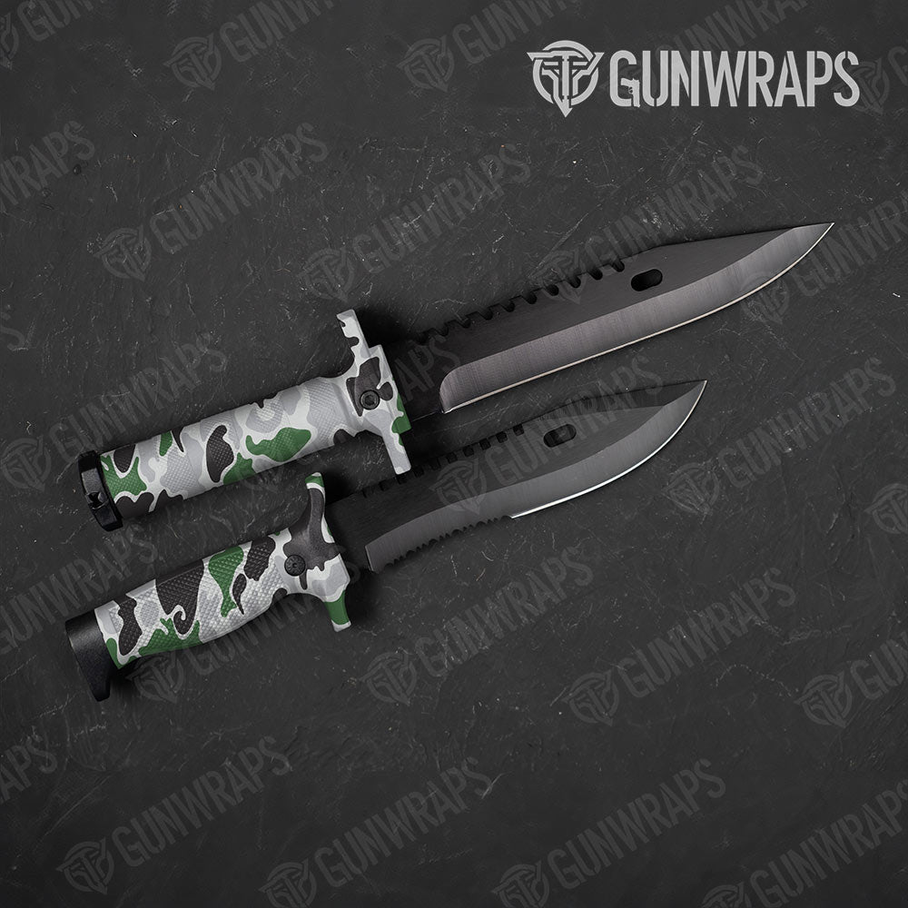 Old School Duck Green Tiger Gun Skin Vinyl Wrap