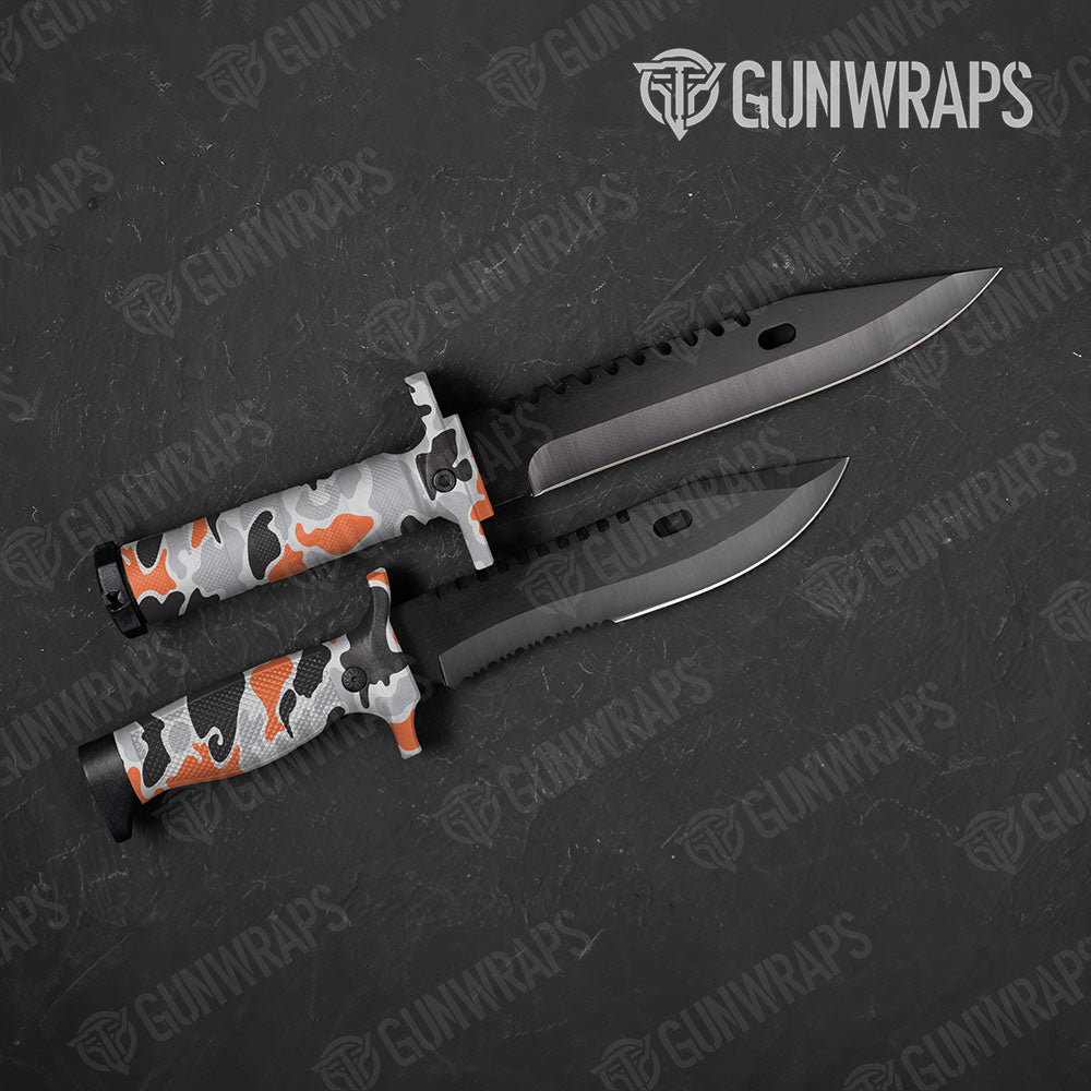 Old School Duck Orange Tiger Gun Skin Vinyl Wrap