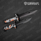 Old School Duck Orange Tiger Gun Skin Vinyl Wrap