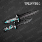 Old School Duck Tiffany Blue Tiger Gun Skin Vinyl Wrap