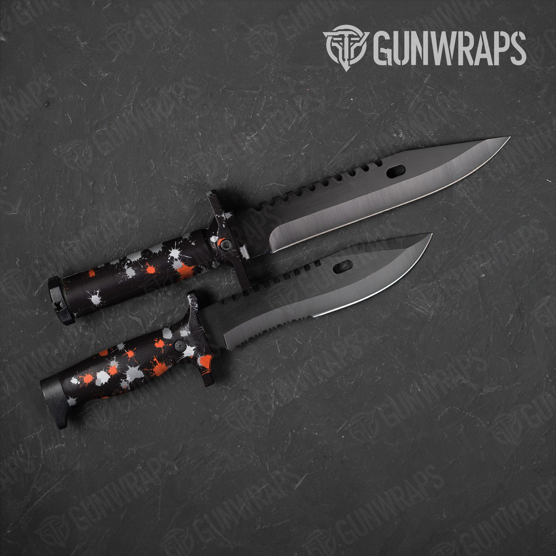 Knife Paintball Orange Tiger Gear Skin Vinyl Wrap