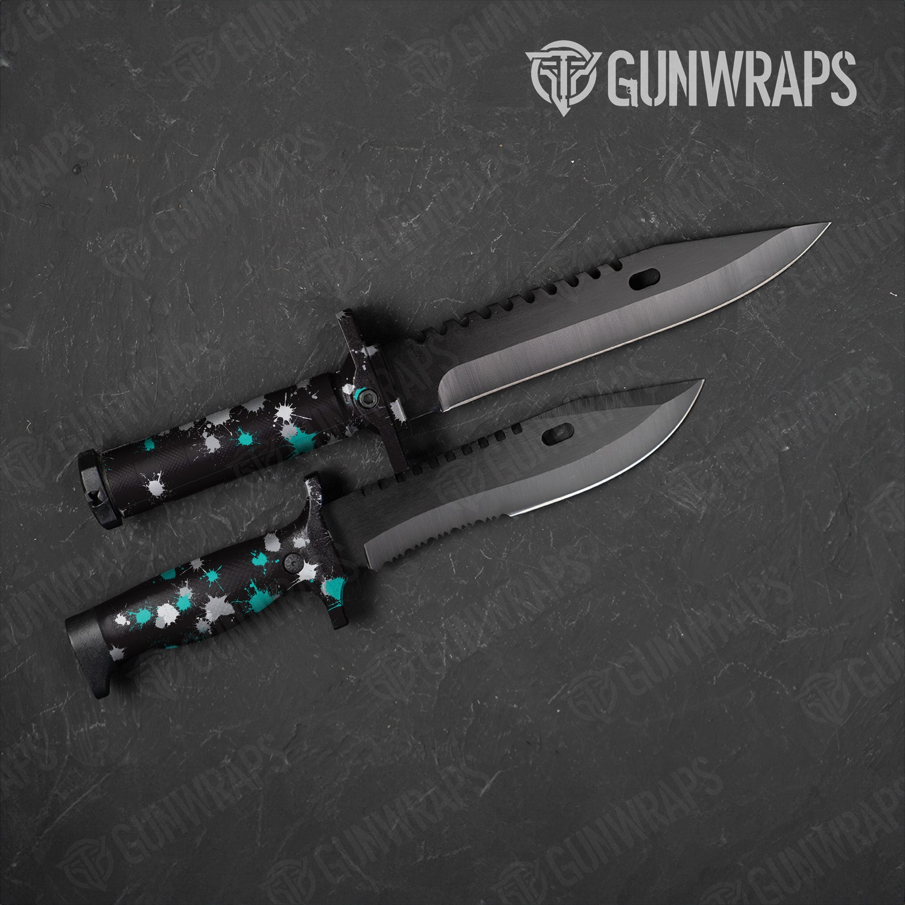 Knife Paintball Tiffany Blue Tiger Gear Skin Vinyl Wrap