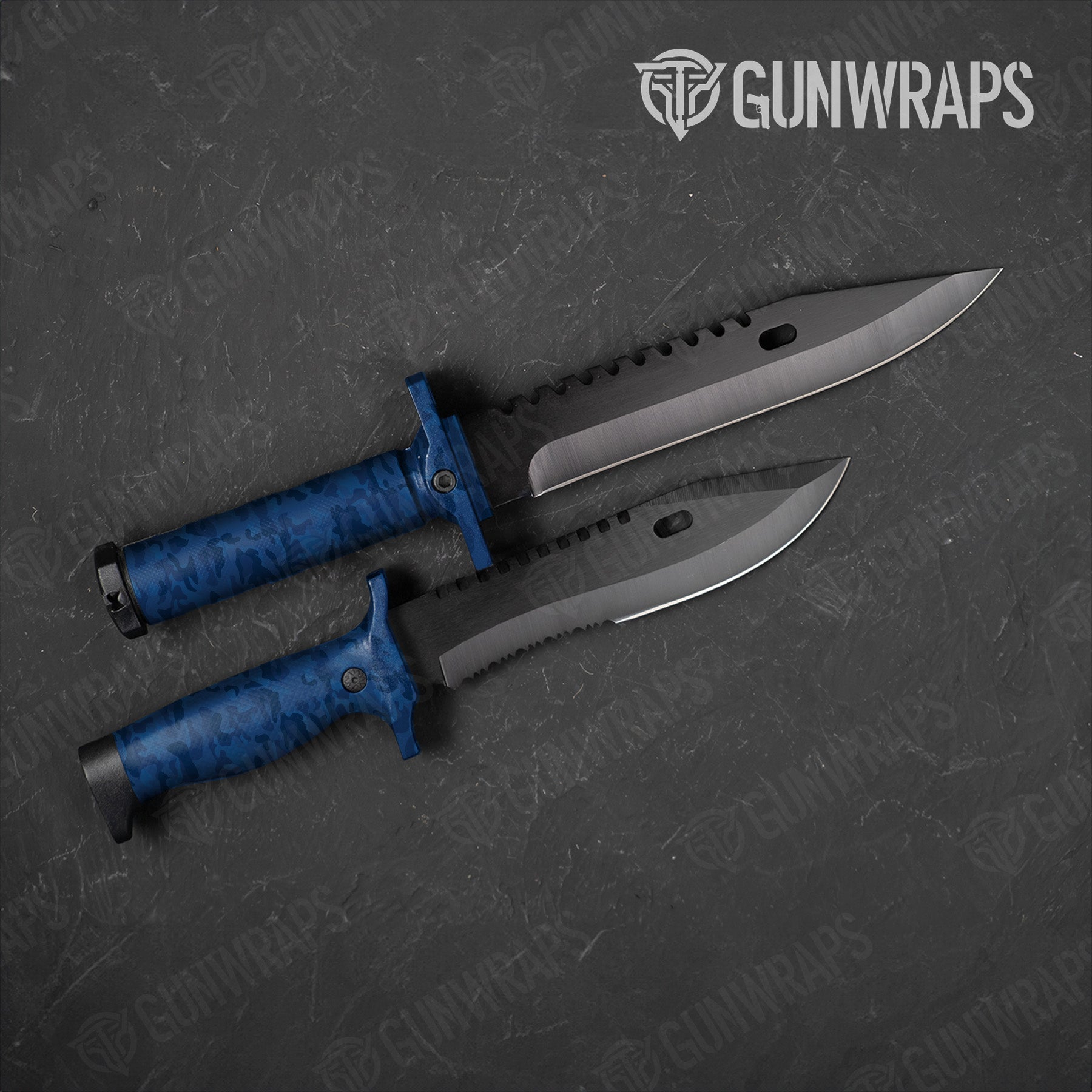 Classic Elite Blue Camo Knife Gear Skin Vinyl Wrap