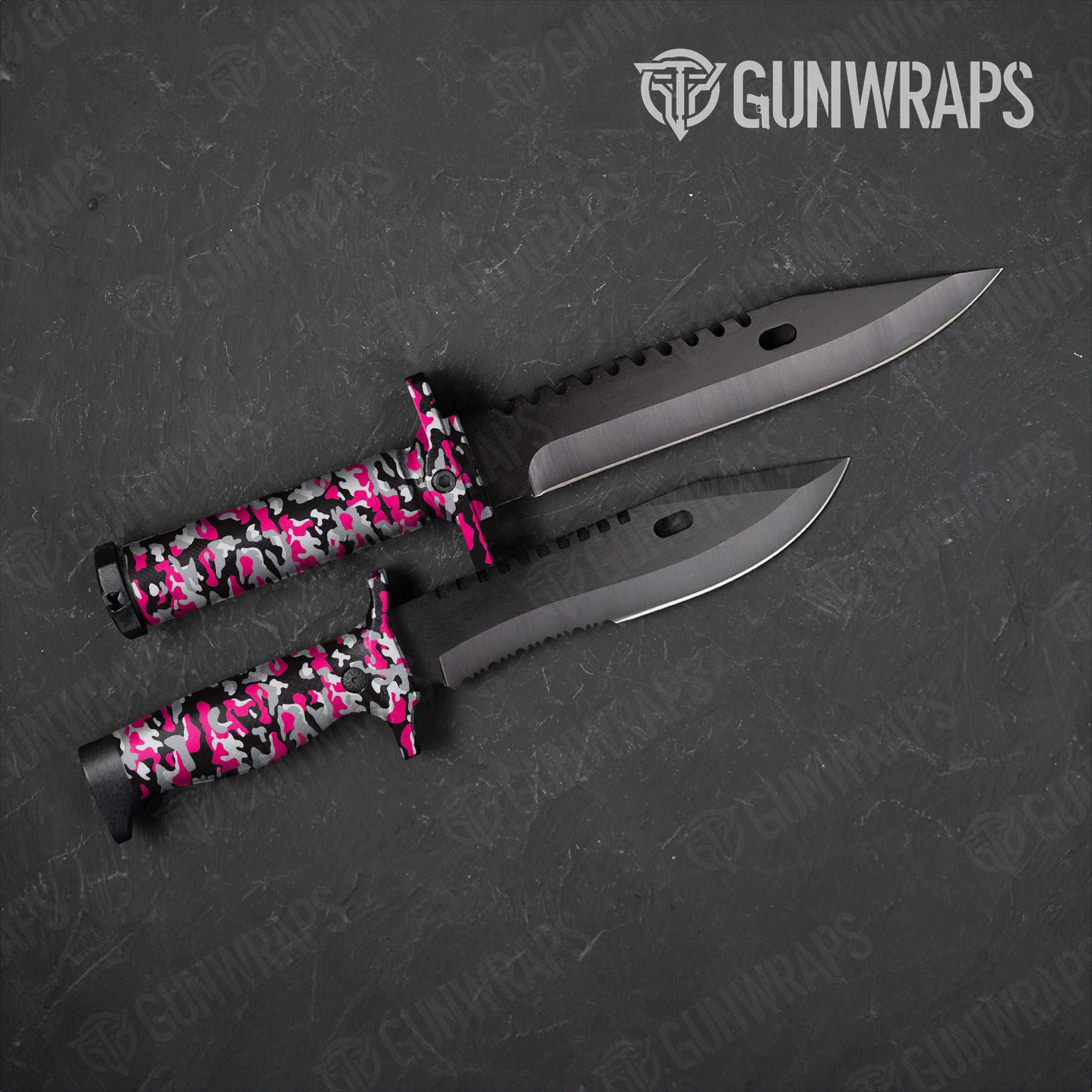 Classic Magenta Tiger Camo Knife Gear Skin Vinyl Wrap