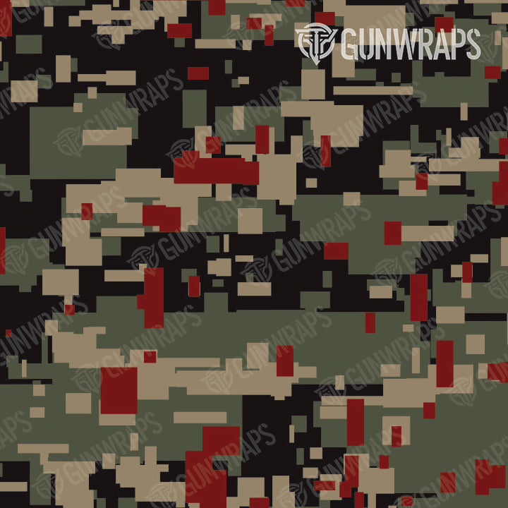 Rifle Digital Militant Red Camo Gun Skin Pattern