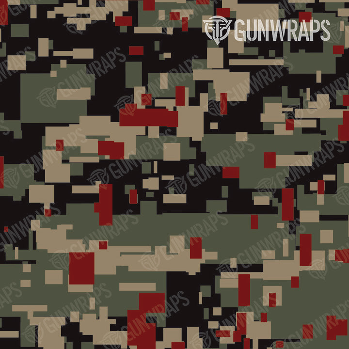 Universal Sheet Digital Militant Red Camo Gun Skin Pattern