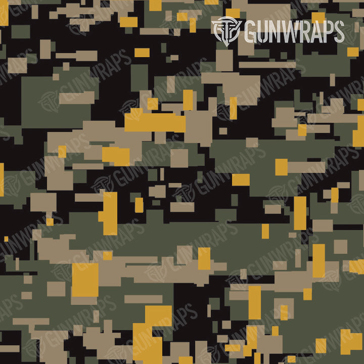 Pistol Slide Digital Militant Yellow Camo Gun Skin Pattern