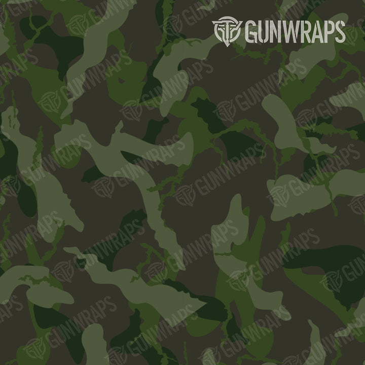 AR 15 Mag Well Ragged Army Dark Green Camo Gun Skin Pattern