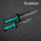 Ragged Elite Tiffany Blue Camo Knife Gear Skin Vinyl Wrap