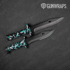 Ragged Tiffany Blue Tiger Camo Knife Gear Skin Vinyl Wrap