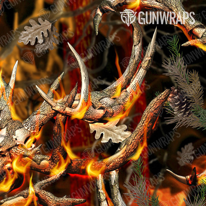 Universal Sheet Nature Burning Buck Skull Camo Gun Skin Pattern