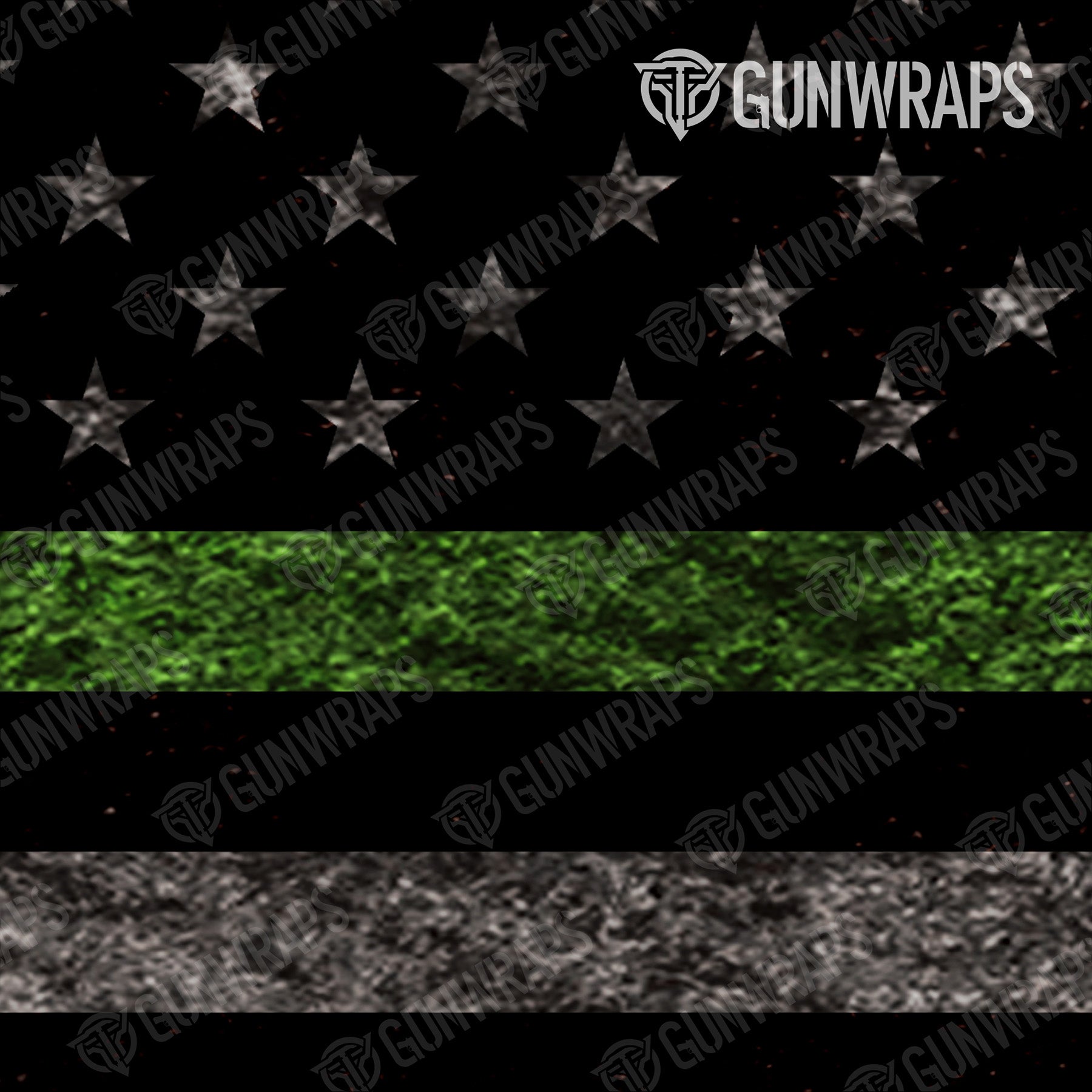 Tactical Patriotic Green Flag Gun Skin Pattern