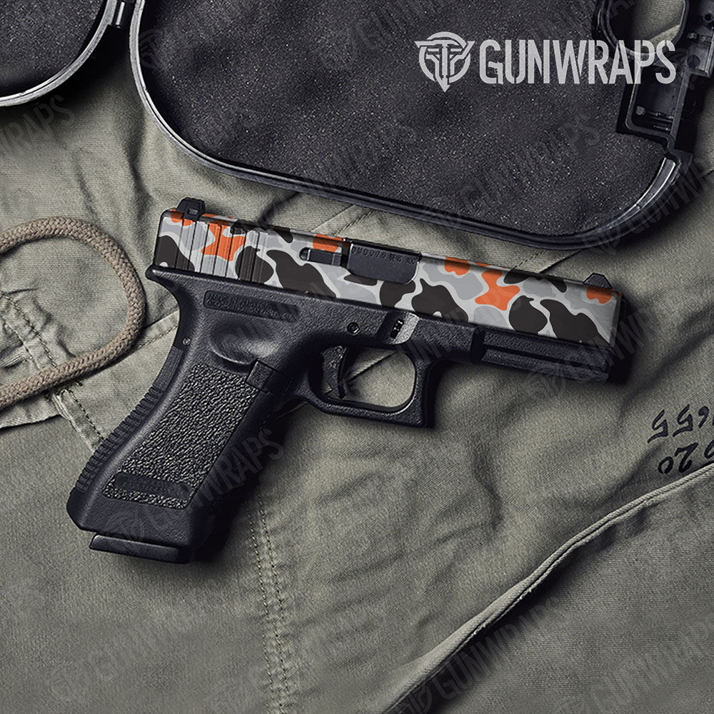 Old School Duck Orange Tiger Gun Skin Vinyl Wrap
