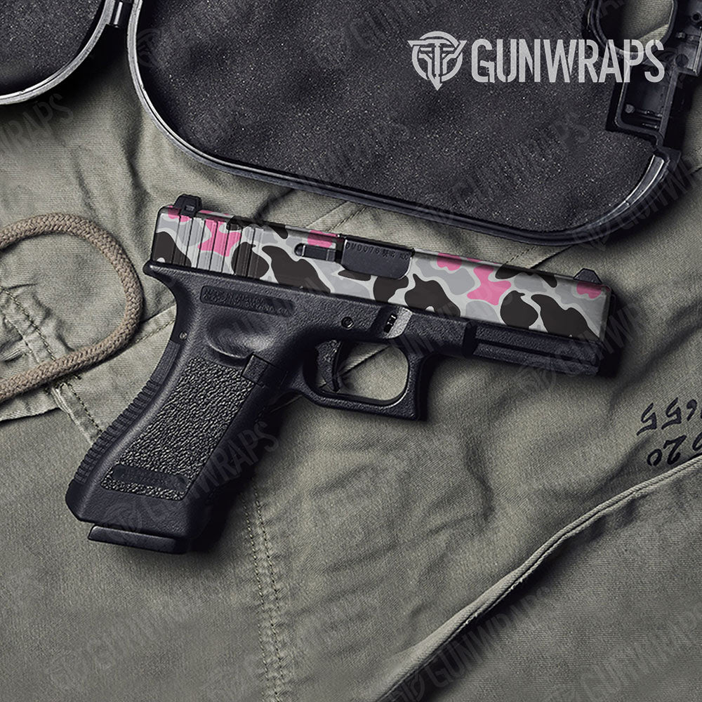 Old School Duck Pink Tiger Gun Skin Vinyl Wrap