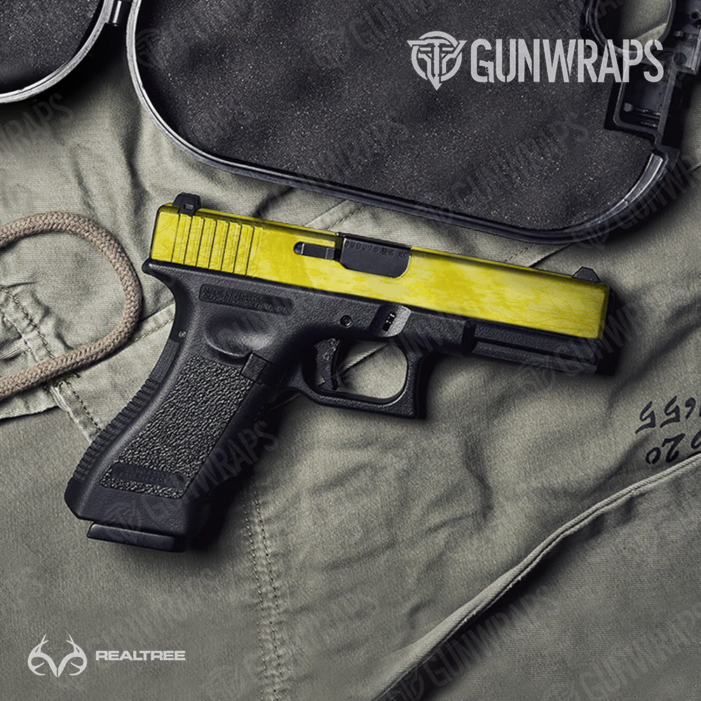 Pistol Slide Realtree Fishing Yellow Camo Gun Skin Vinyl Wrap