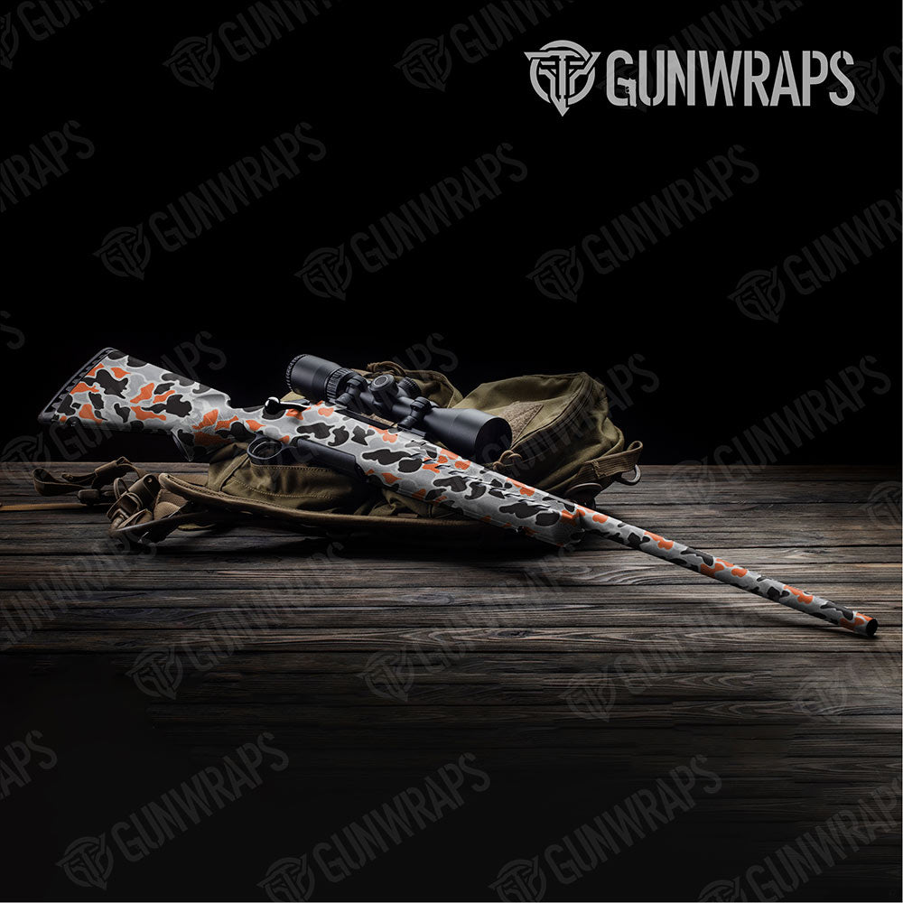 Old School Duck Orange Tiger Gun Skin Vinyl Wrap