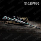 Old School Duck Tiffany Blue Tiger Gun Skin Vinyl Wrap
