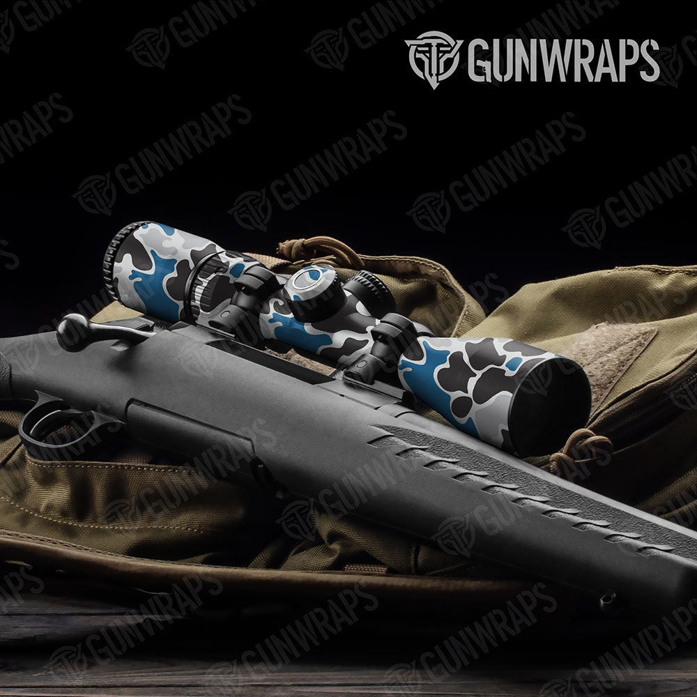 Old School Duck Blue Tiger Gun Skin Vinyl Wrap
