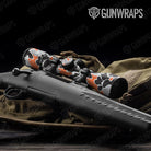 Old School Duck Orange Tiger Gun Skin Vinyl Wrap