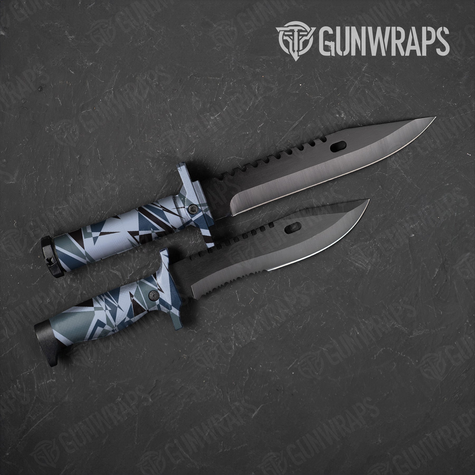 Sharp Navy Camo Knife Gear Skin Vinyl Wrap