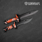 Sharp Orange Tiger Camo Knife Gear Skin Vinyl Wrap