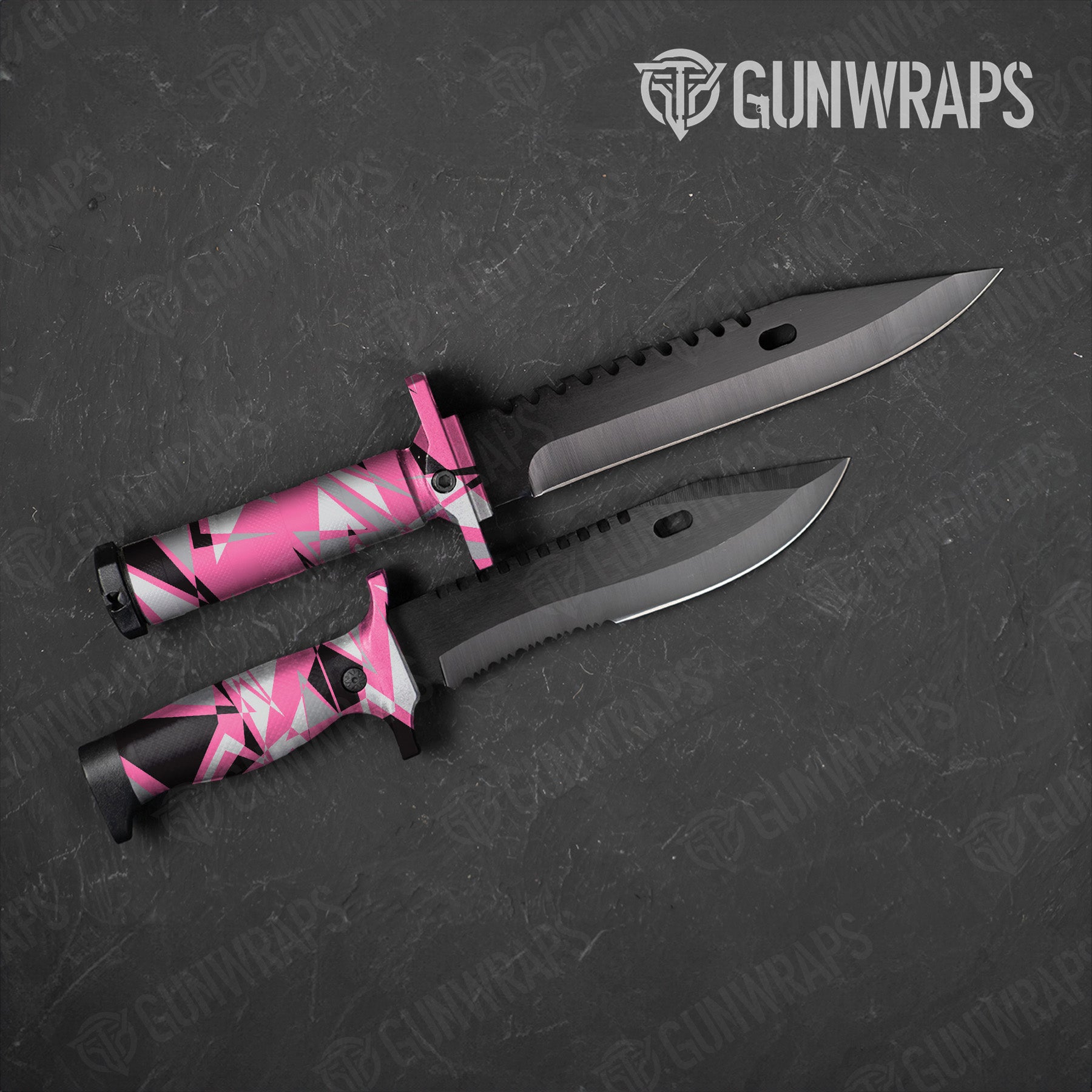 Sharp Pink Tiger Camo Knife Gear Skin Vinyl Wrap