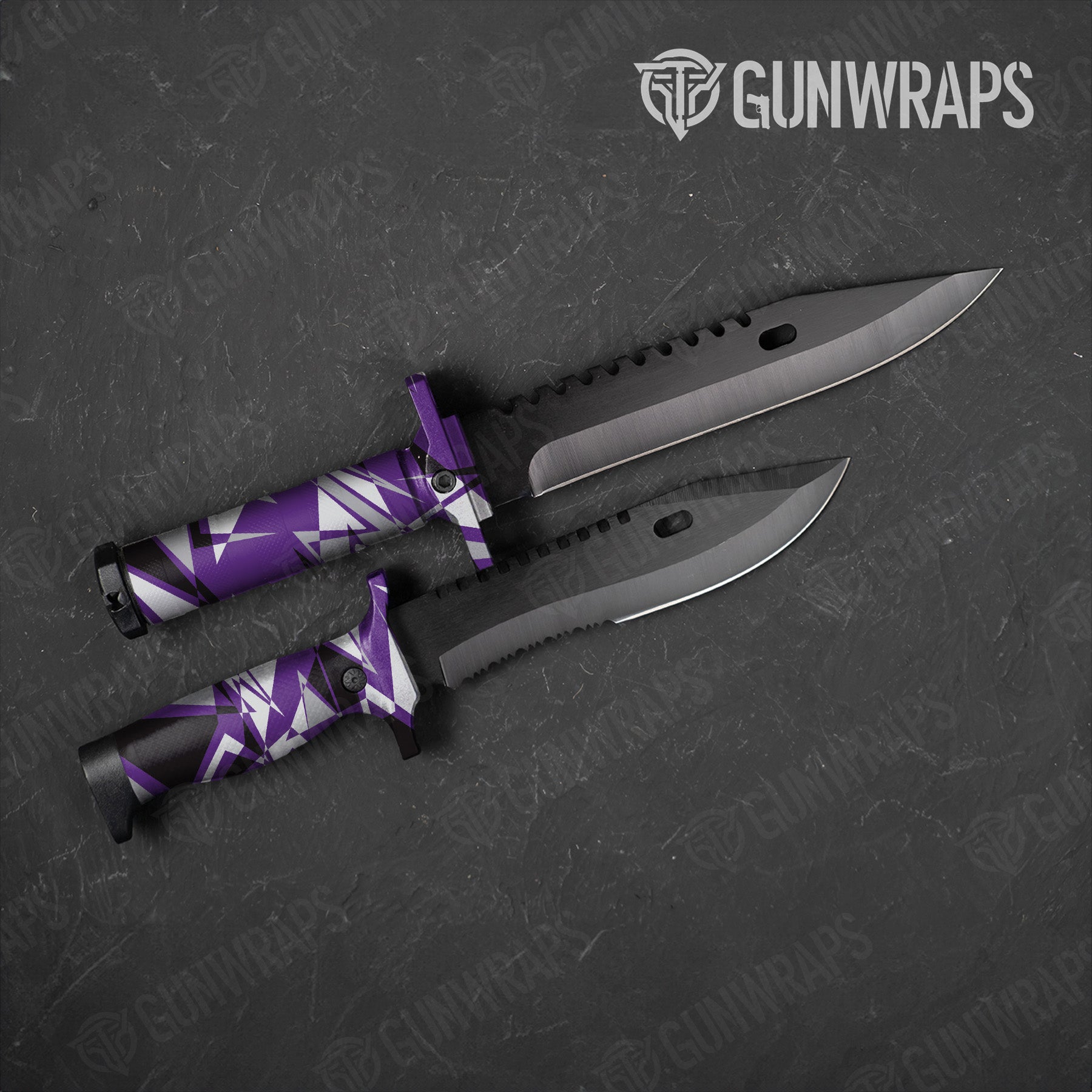 Sharp Purple Tiger Camo Knife Gear Skin Vinyl Wrap