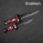 Sharp Red Tiger Camo Knife Gear Skin Vinyl Wrap