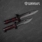 Sharp Vampire Red Camo Knife Gear Skin Vinyl Wrap