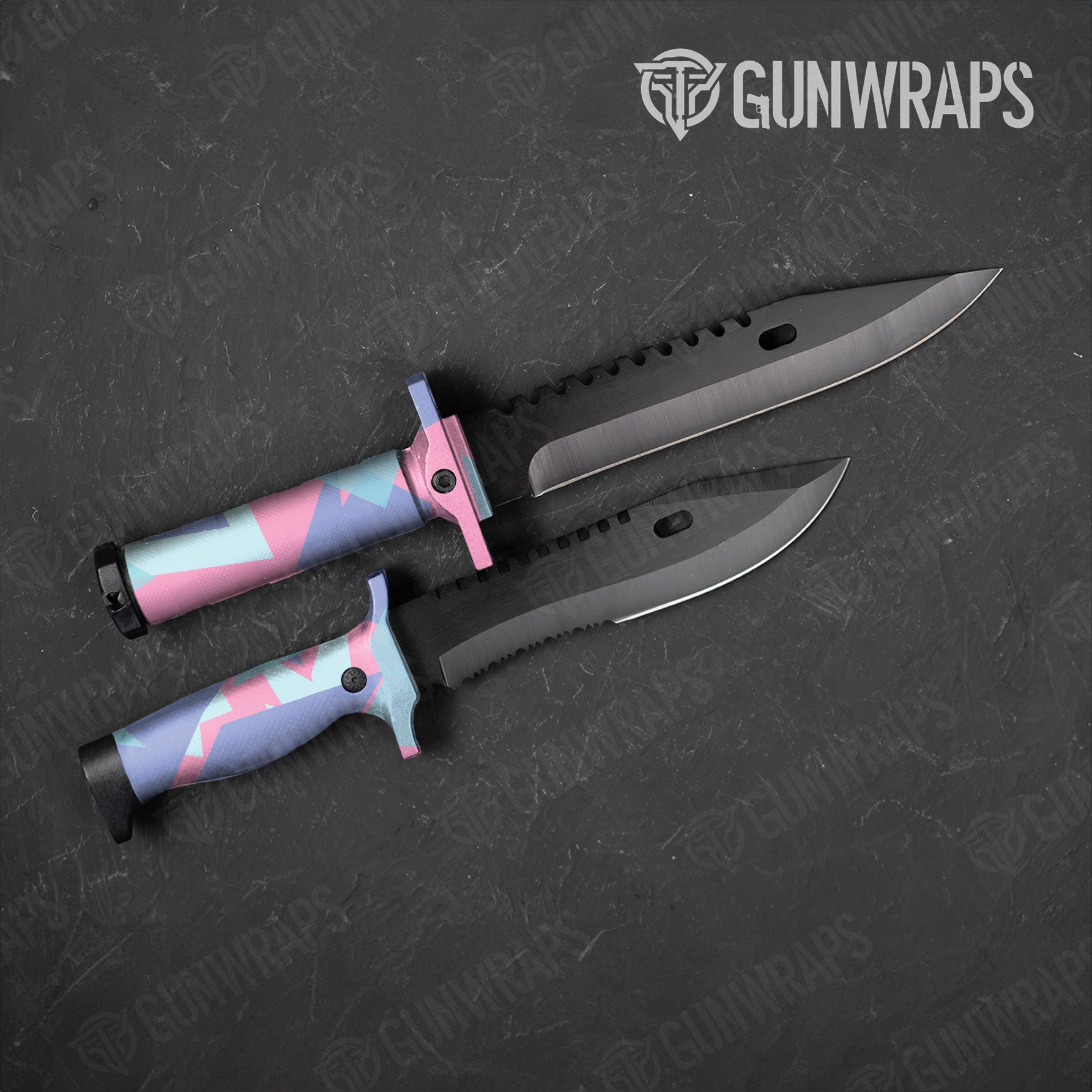 Shattered Cotton Candy Camo Knife Gear Skin Vinyl Wrap